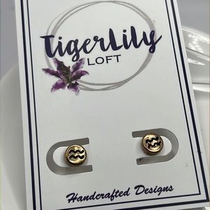 Aquarius Horoscope Stud Earrings.
